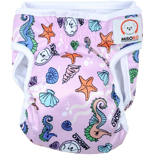 Misoko Periva pelena za ženke Diapers Reusable Morski konjići, L, Roze Cene