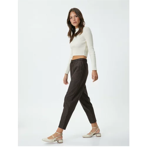 Koton Carrot Trousers with Lace Waist and Pocket Detail
