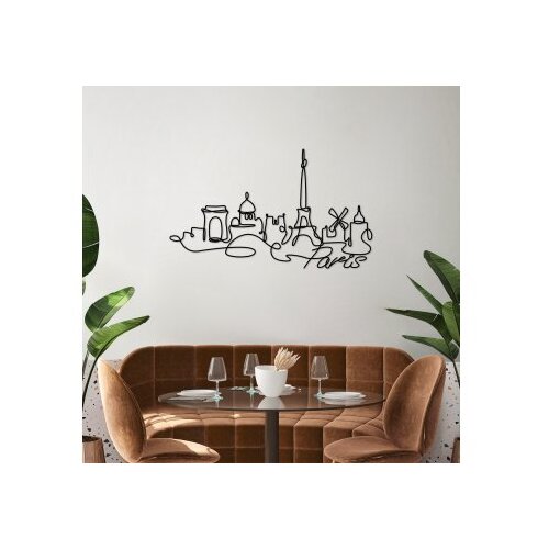 Wallxpert Zidna dekoracija Pariz, 120x69cm, Crna Slike