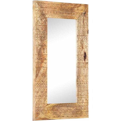  Ručno izrezbareno ogledalo 80 x 50 x 2,5 cm masivno drvo manga Slike