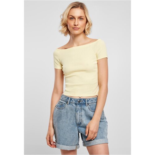 UC Ladies Women&amp;#039;s T-shirt with a loose shoulder in soft yellow color Slike