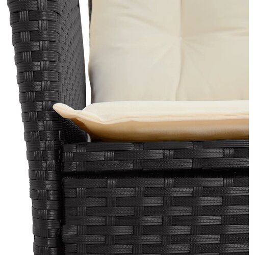 5-dijelni vrtni blagovaonski set s jastucima od poliratana crni Crna 160 x 80 x 74 cm Slike
