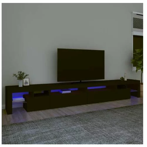  TV omarica z LED lučkami črna 290x36,5x40 cm