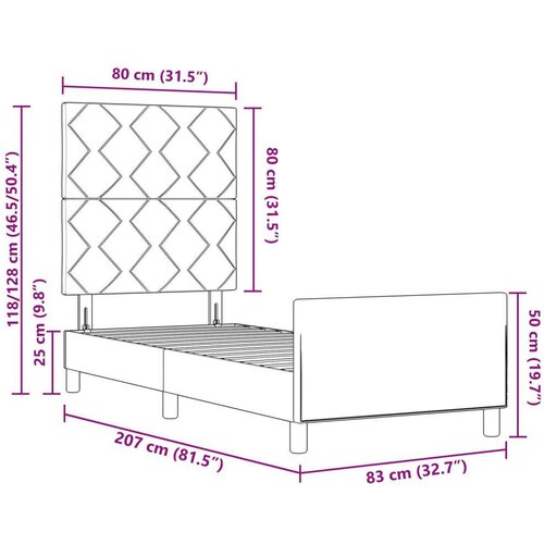 vidaXL Krevet Sivi 80x200 cm Tkanina Cene