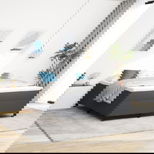 vidaXL Krevetni okvir Tamno siva Tkanina, Drvo 140 x 200 cm Cijene