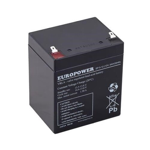 Europower Akumulator AGM serii EP 12V 5Ah T1 (Żywotność 6-9 lat) Slike
