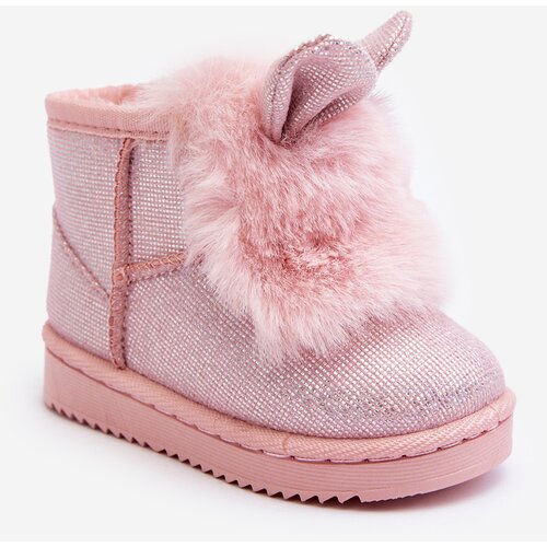 Kesi Children's snow boots insulated with fur, light pink Betty Ears Cene