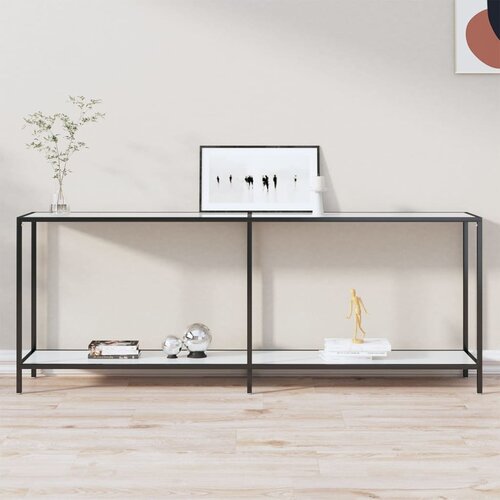  Konzolni stol bijeli 200 x 35 x 75,5 cm od kaljenog stakla Cijene