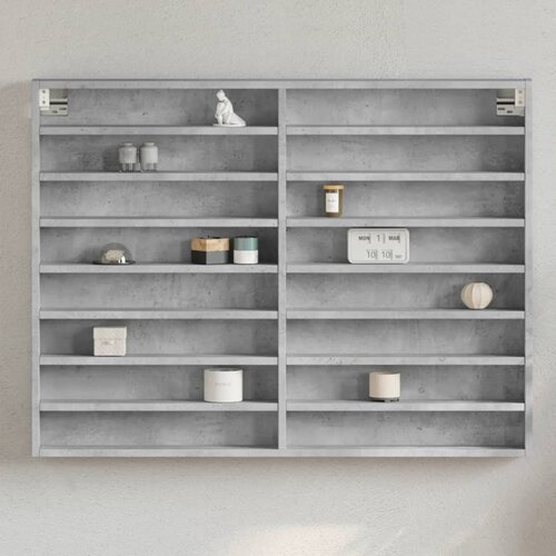  Vitrina siva boja betona 100x8,5x75 cm konstruirano drvo Cijene