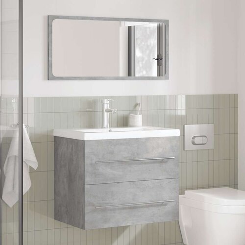  2-dijelni set kupaonskog namje&amp;scaron;taja siva boja betona drveni 60 x 38.5 x 48 cm Slike
