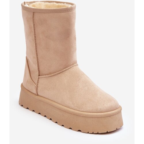 Boto PS1 Women&amp;#039;s Snow Boots with Faux Fur Lining Beige Abrams Slike