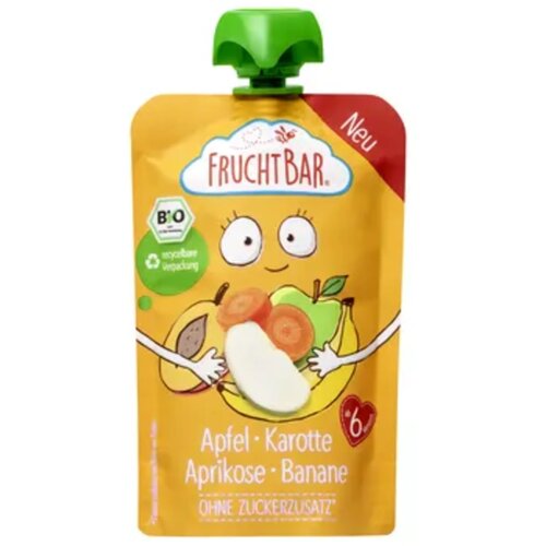 FRUCHTBAR Bio Quetschie - jabolko, korenček, marelica in banana - 100 g Cene