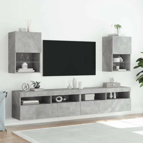 TV ormarići s LED svjetlima 2 kom boja betona 40 5 x 30 x 60 cm