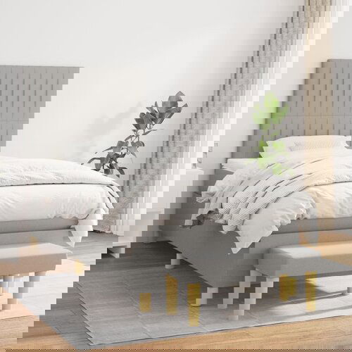 The Living Store Box spring postelja z vzmetnico svetlo siva 90x200 cm blago - Box Spring Postelja, (21521047) Slike