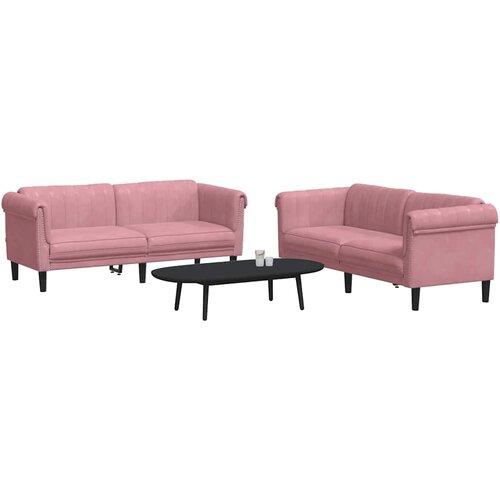  2-dijelni set sofa ružičasti bar&amp;scaron;unasti Slike