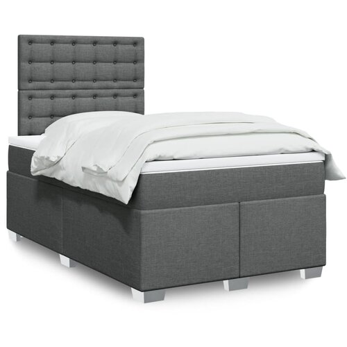  Krevet box spring s madracem tamnosivi 120 x 190 cm tkanina Cijene
