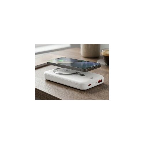 Ltc LXTM6019B magnetski power bank 10000 mAh, brezžično polnjenje 15 W, PD 20 W, bela Slike