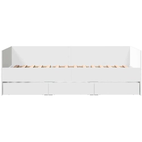VidaXL Dnevni krevet s ladicama bijeli 100 x 200 cm konstruirano drvo Slike