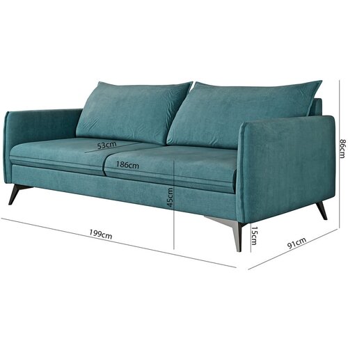 Ropez Petrolej zelena sofa 199 cm Juli Bis &amp;ndash; Slike