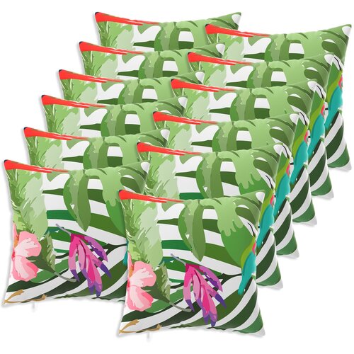  Presvlaka za jastuk 12 pcs HEERLEN Crna 45 x 45 cm Poliester Cene