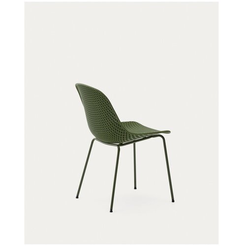 Kave Home Tamno zelena metalna vrtna stolica Quinby &amp;ndash; Slike