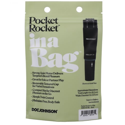 Doc Johnson in a Bag Pocket Rocket Black Slike
