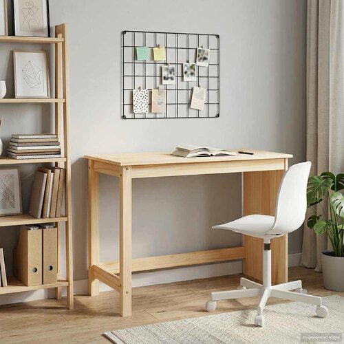  Stol Smeđa 112 x 50 x 75 cm Čvrsto borovo drvo Slike