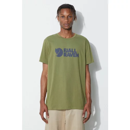 Fjallraven Majica kratkih rukava Logo T-shirt za muškarce, boja: zelena, s tiskom, 87310-CAPER.GRE
