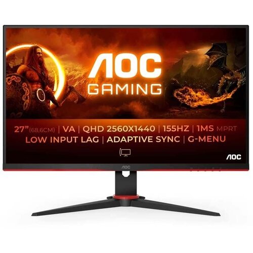  Monitor 27" AOC Q27G2E/BK 27"/VA/2560x1440/155Hz/4ms MPRT/HDMIx2,DP/freesync/crna Cene