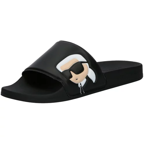 Karl Lagerfeld Natikače s potpeticom bež / crna / bijela