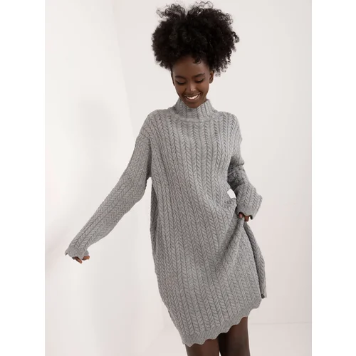 Fashion Hunters Grey knitted mini dress