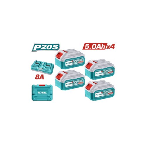 Total Set baterija 20V 5.0ah x4kom i dualni punjač 4A+4A TFBCLI20285 Cene
