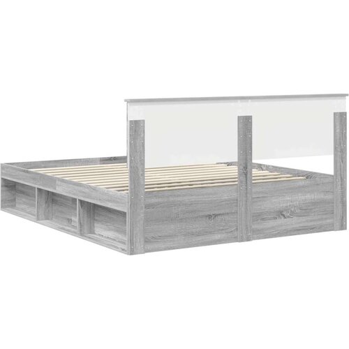  Okvir za krevet s uzglavljem Siva Sonoma 160 x 200 cm Slike