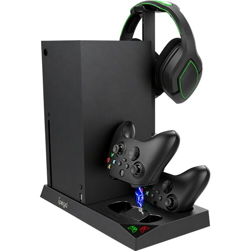 X BOX Series X večnamensko polnilno stojalo s hlajenjem in 2 baterijama za kontroler črne barve iPega Slike