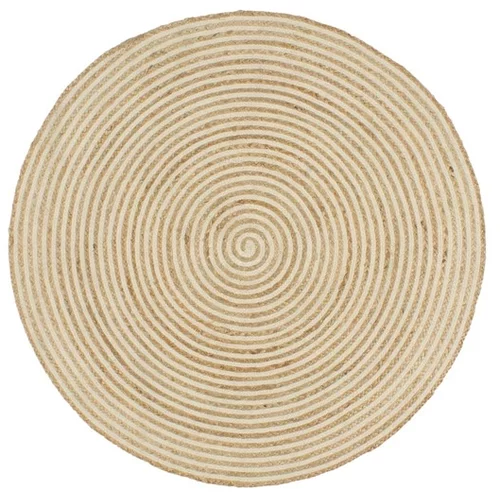  Preproga iz jute bel spiralni dizajn ročno izdelana 150 cm