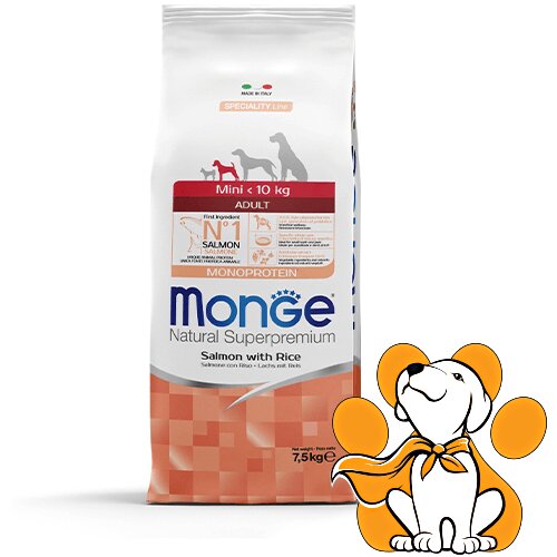 Monge mini <10kg Adult Salmon & Rice 7.5kg, Granule sa lososom za male rase pasa Cene