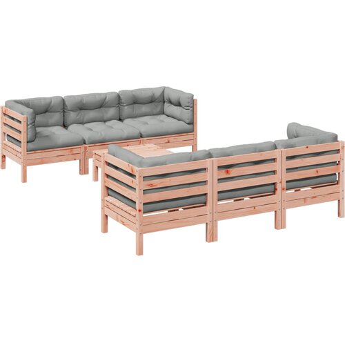  7-dijelni set vrtnih sofa s jastucima masivno drvo duglazije Slike