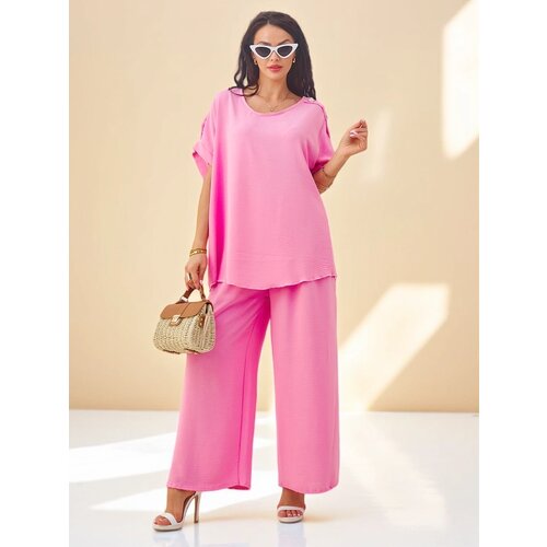 Resti Women's cotton set with short sleeves and wide trousers Cene