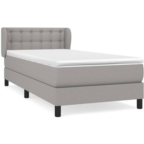Maison Chic Box spring postelja - Vzmetna postelja z vzmetnico svetlo siva 90x190 cm blago SL5642, (21905377) Slike