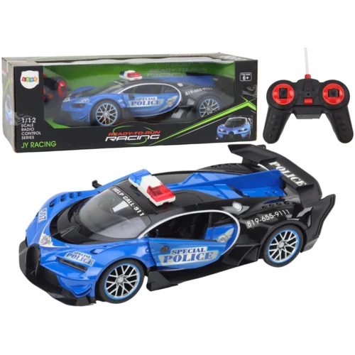  Auto na daljinsko upravljanje RC Police Car in 1:12 - plavi