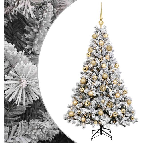  Umjetno božićno drvce s kuglicama 150 cm 150 LED lampica Slike