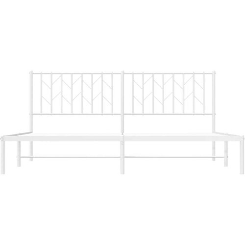 VidaXL Metalni okvir za krevet s uzglavljem bijeli 183x213 cm Slike