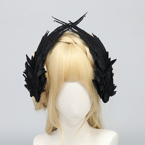 INF Sponka za lase z angelskimi krili - Lolita dodatki za lase z vezenjem s perjem Black, (21734573) Slike