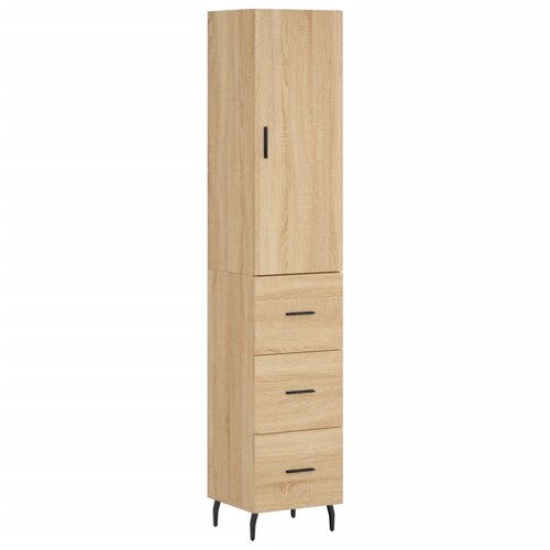  Visoka komoda hrasta sonome 34,5x34x180cm od konstruiranog drva Slike
