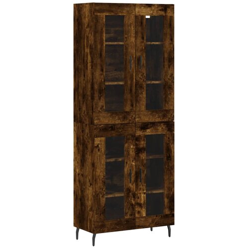  Visoka komoda dimljeni hrast 69,5x34x180 cm konstruiranog drva Slike