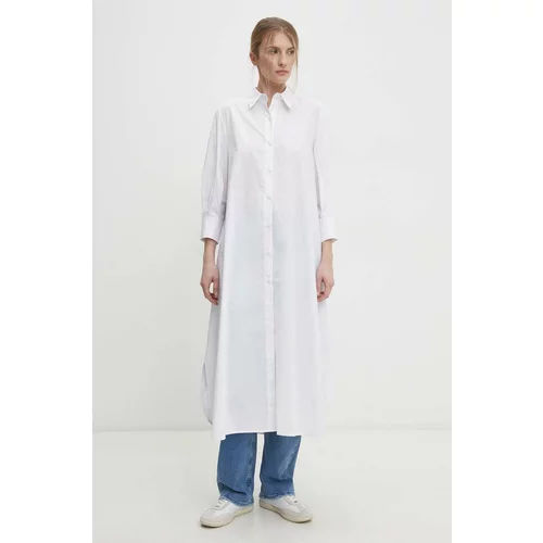 Answear Lab Bombažna obleka bela barva
