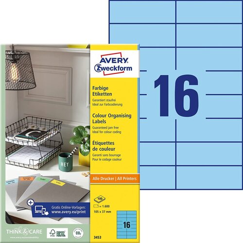  Etikete zweckform 3453 modre 105x37 1/100 ZWECKFORM1 Cene