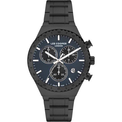 Lee Cooper Muški ručni sat, Kvarcni mehanizam, 43mm, Teget kućište, Crni, LC07853.690 Cene
