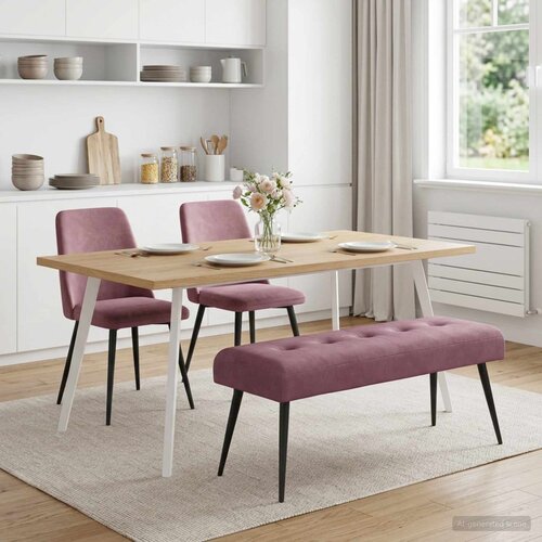  Klupa s gumbastim tkanjem Ljubičasta 110 x 40 x 46 cm Bar&amp;scaron;un Slike