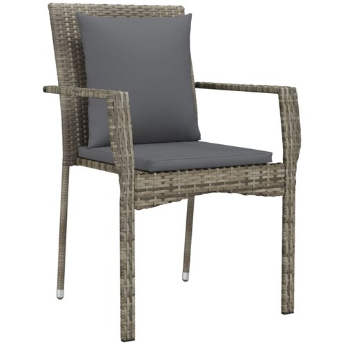  5-dijelni vrtni blagovaonski set crno-sivi od poliratana Slike